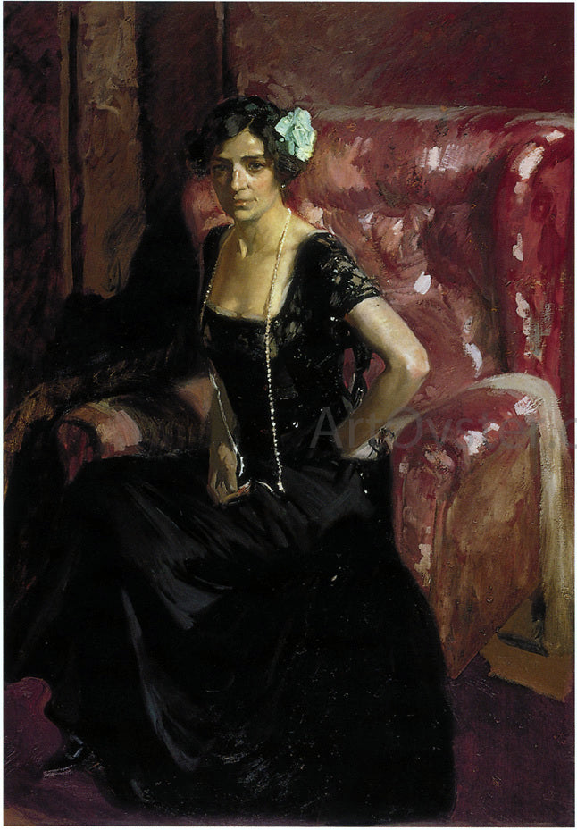 Joaquin Sorolla Y Bastida Clotilde in Evening Dress - Hand Painted Oil Painting
