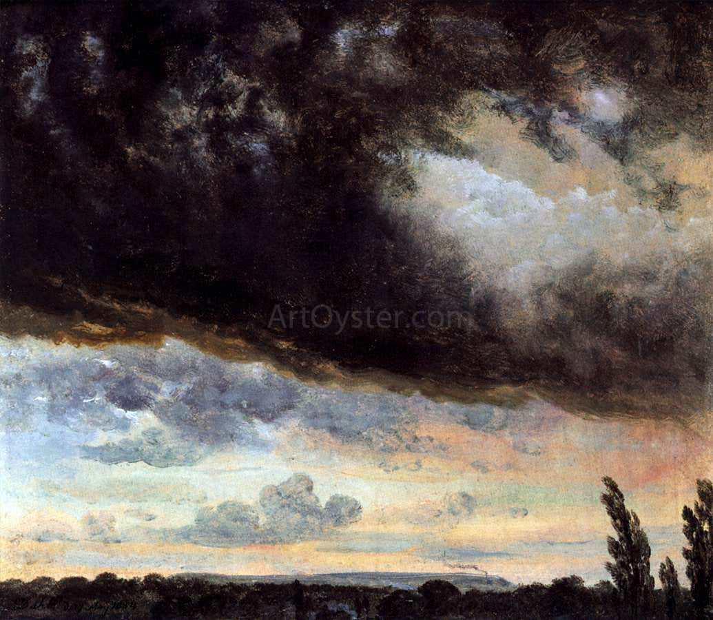 Johan Christian Claussen Dahl Cloud Study with Horizon - Hand Painted Oil Painting