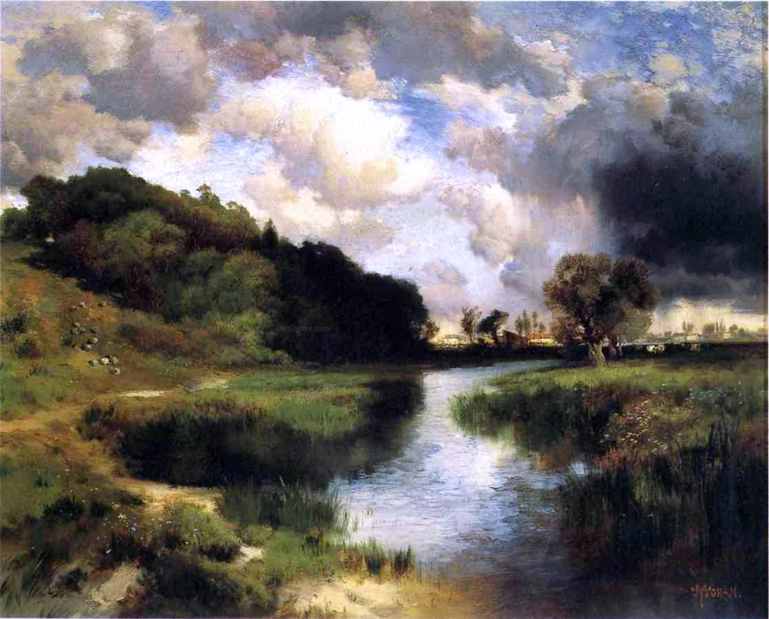 Thomas Moran Cloudy Day at Amagansett - Hand Painted Oil Painting