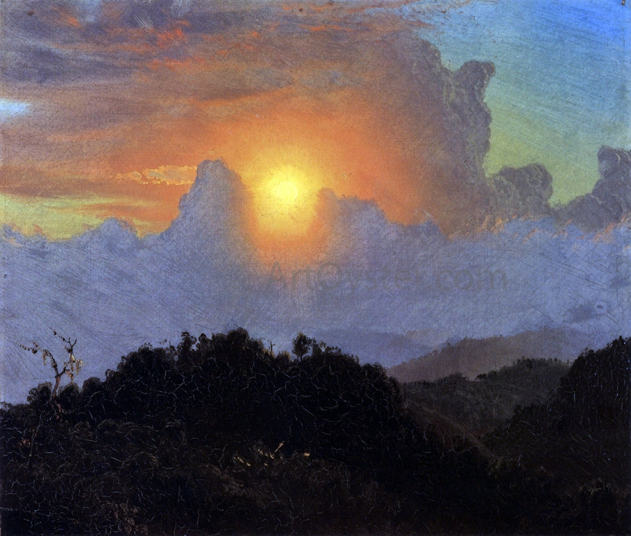 Frederic Edwin Church Cloudy Skies, Sunset, Jamaica - Hand Painted Oil Painting