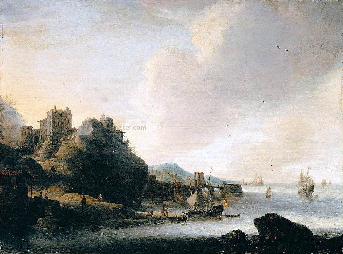  Jan Abrahamsz Beerstraten Coastal Landscape - Hand Painted Oil Painting