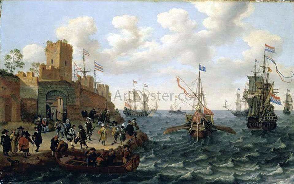 Isaac Willaerts Coastal Landscape - Hand Painted Oil Painting