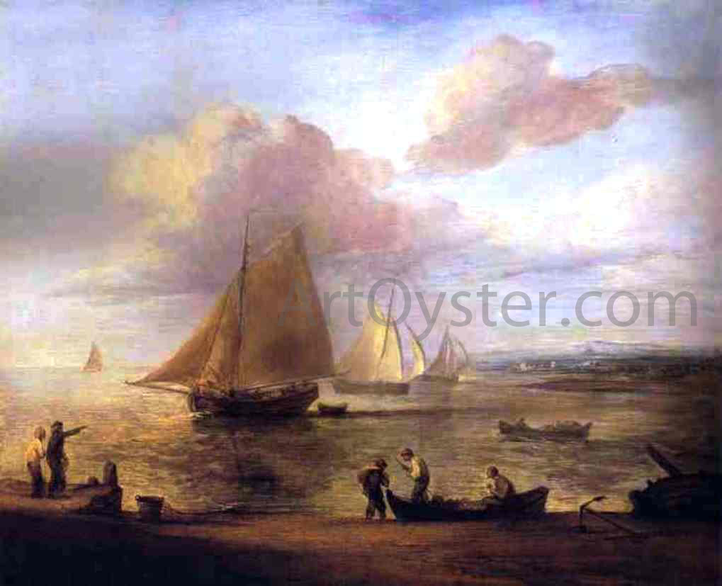  Thomas Gainsborough Coastal Scene - a Calm - Hand Painted Oil Painting