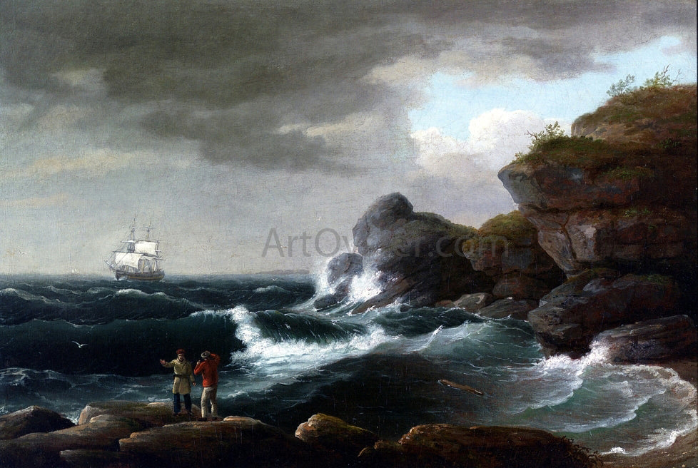 Thomas Birch Coastal Scene - Hand Painted Oil Painting