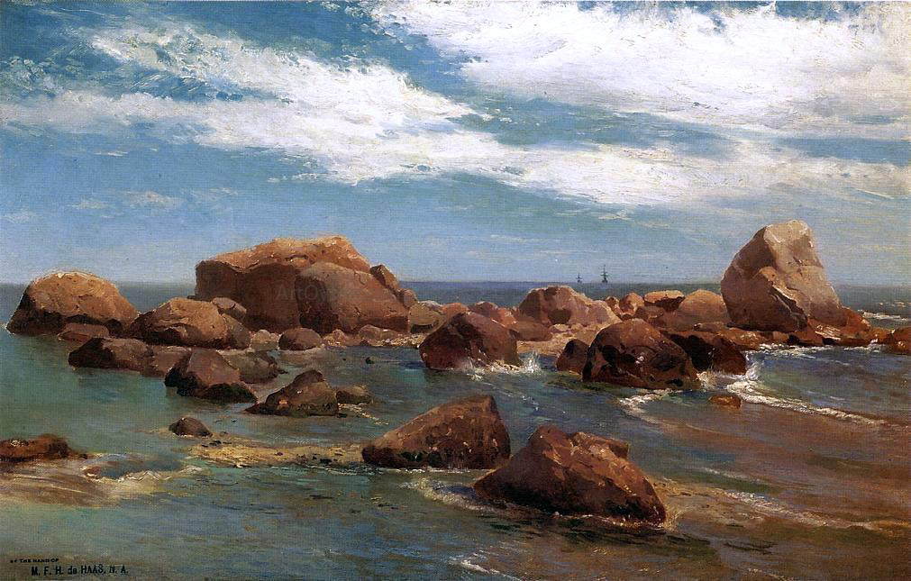 Mauritz F. H. De Haas Coastal Scene - Rocky Coast - Hand Painted Oil Painting