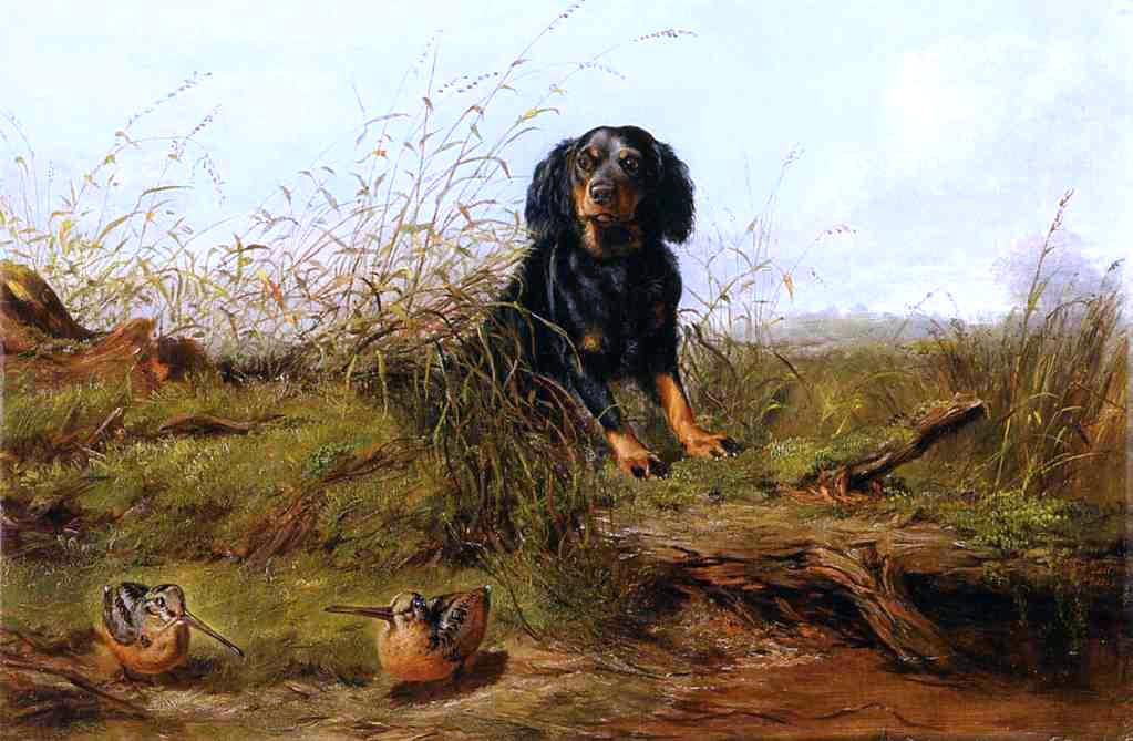 Arthur Fitzwilliam Tait Cocker Spaniel and Woodcock - Hand Painted Oil Painting