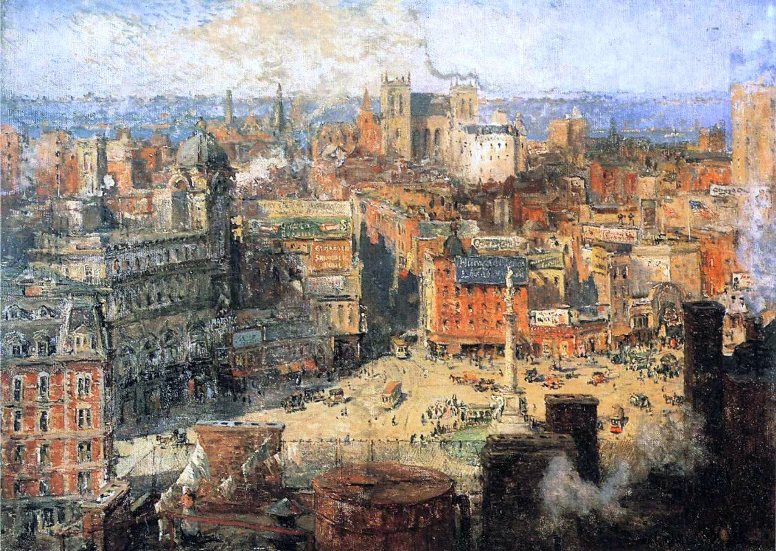Colin Campbell Cooper Columbus Circle - Hand Painted Oil Painting