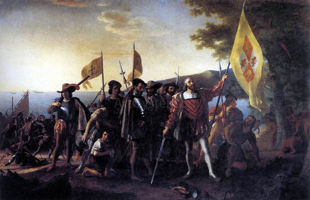  John Vanderlyn Columbus Landing at Guanahani, 1492 - Hand Painted Oil Painting
