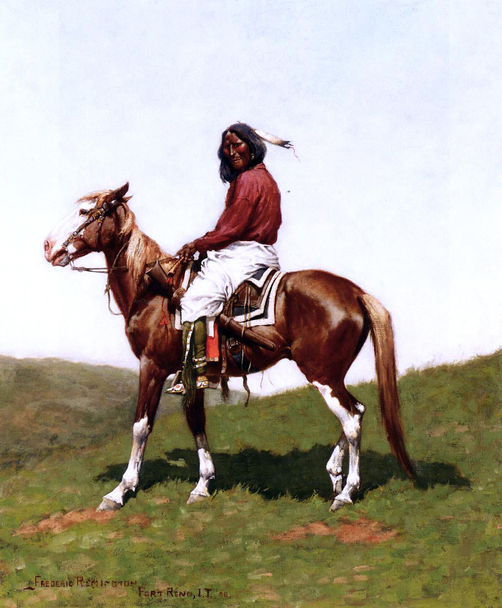 Frederic Remington Comanche Brave, Fort Reno, Indian Territory - Hand Painted Oil Painting