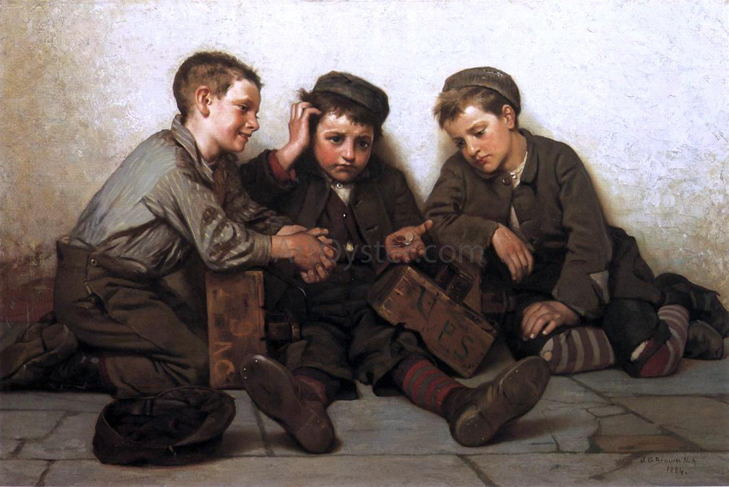 John George Brown Coming up Short - Hand Painted Oil Painting