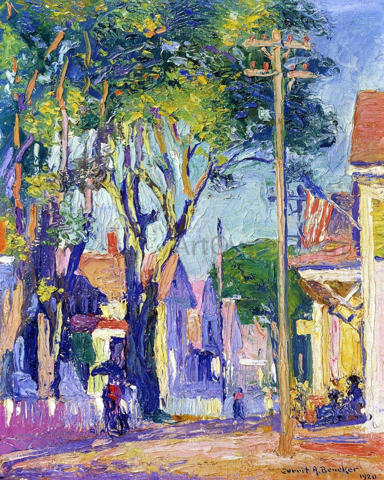 Gerrit A Beneker A Commercial Street, Provincetown, Massachusetts - Hand Painted Oil Painting