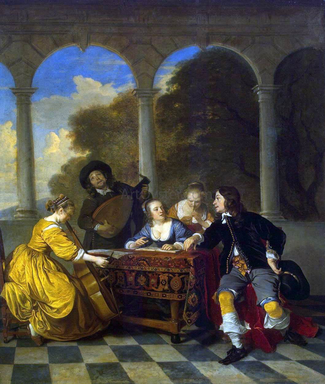 Jacob Van Loo Concert - Hand Painted Oil Painting