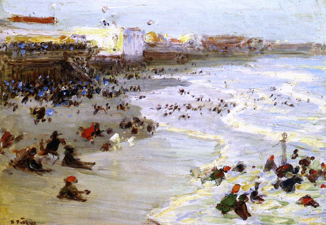 Edward Potthast Coney Island - Hand Painted Oil Painting
