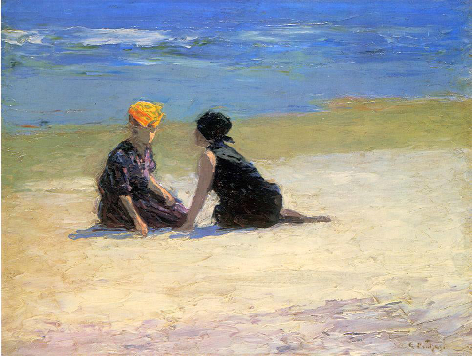 Edward Potthast Confidences - Hand Painted Oil Painting