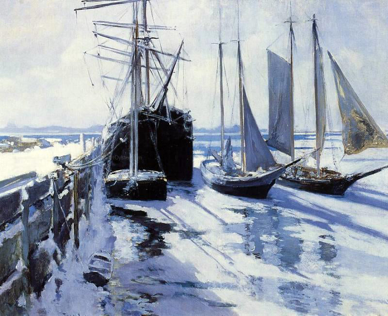  John Twachtman Connecticut Shore, Winter - Hand Painted Oil Painting