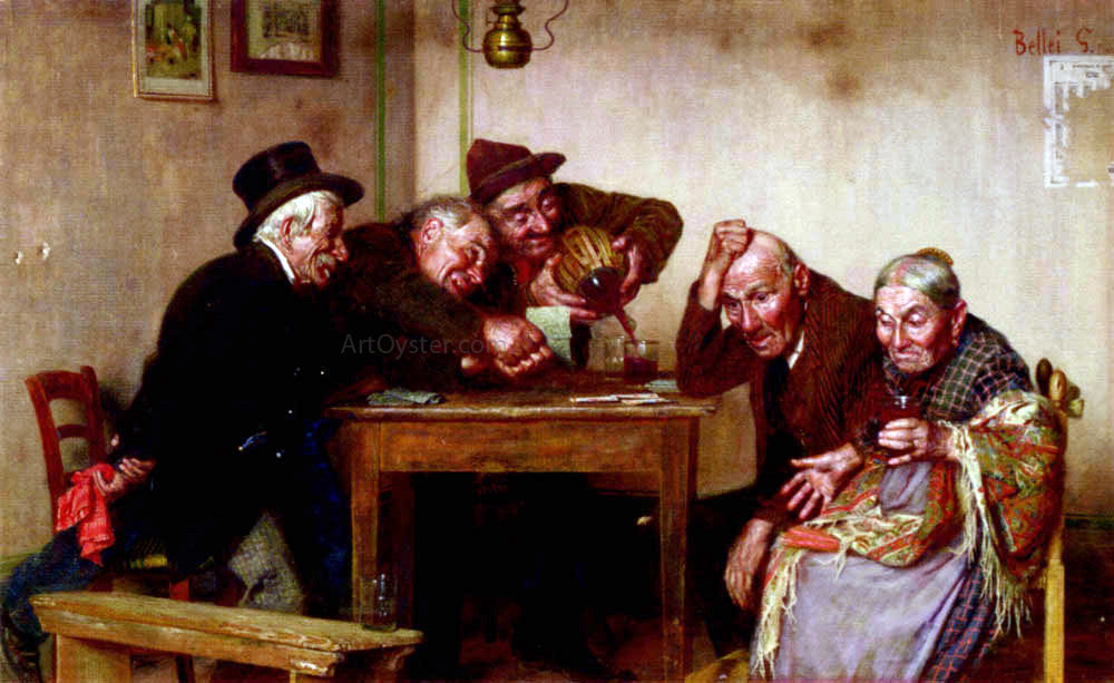 Gaetano Bellei Consolation - Hand Painted Oil Painting