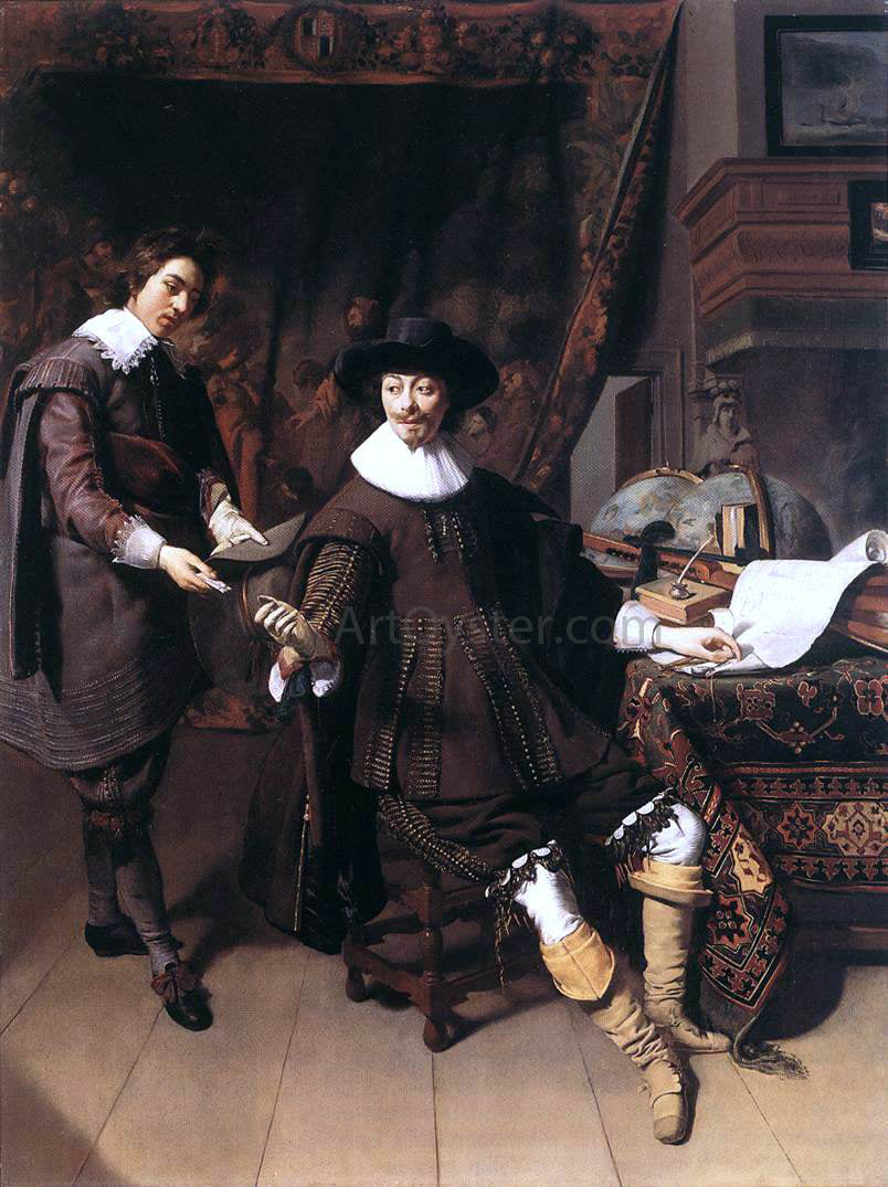 Thomas De Keyser Constantijn Huygens and his Clerk - Hand Painted Oil Painting