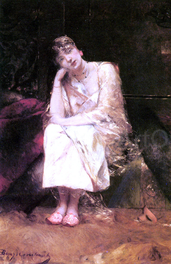 Jean-Joseph Benjamin Constant Contemplation - Hand Painted Oil Painting
