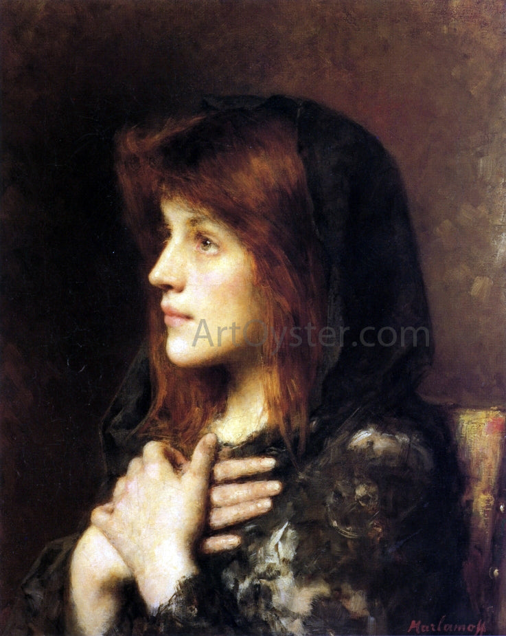 Alexei Alexeievich Harlamoff Contemplation - Hand Painted Oil Painting