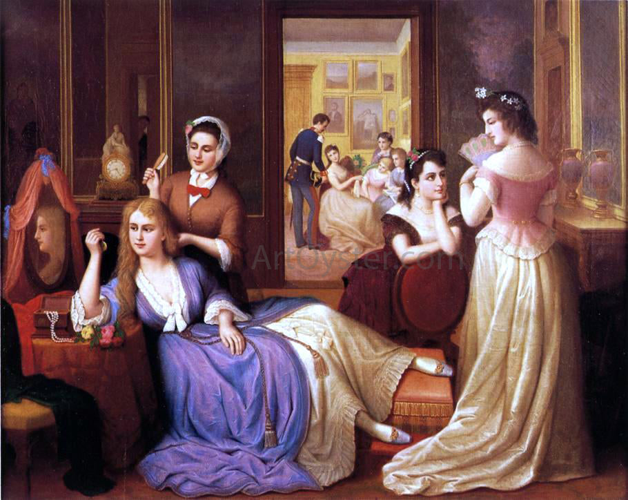 Hans Heinrich Bebie Conversation (also known as Group of Baltimore Girls) - Hand Painted Oil Painting