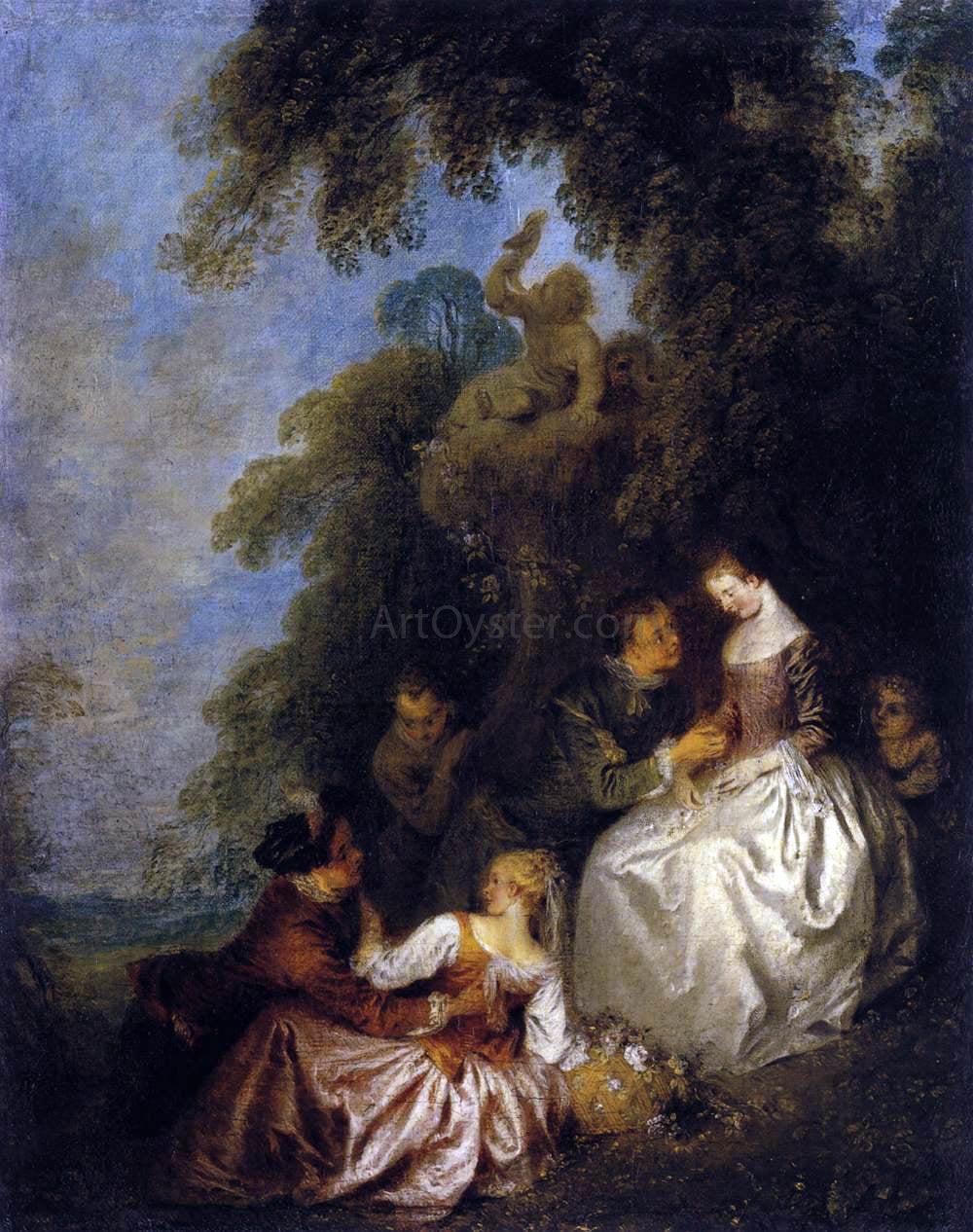 Jean Joseph Pater Conversation Galante - Hand Painted Oil Painting
