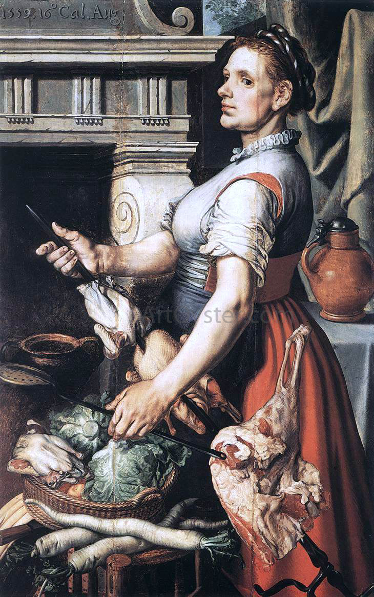 Pieter Aertsen Cook in Front of the Stove - Hand Painted Oil Painting