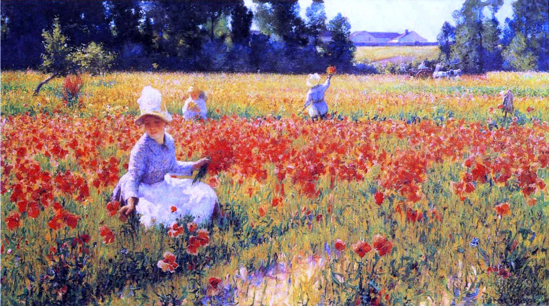 Robert Vonnoh Coquelicots (also known as In Flanders Field) - Hand Painted Oil Painting
