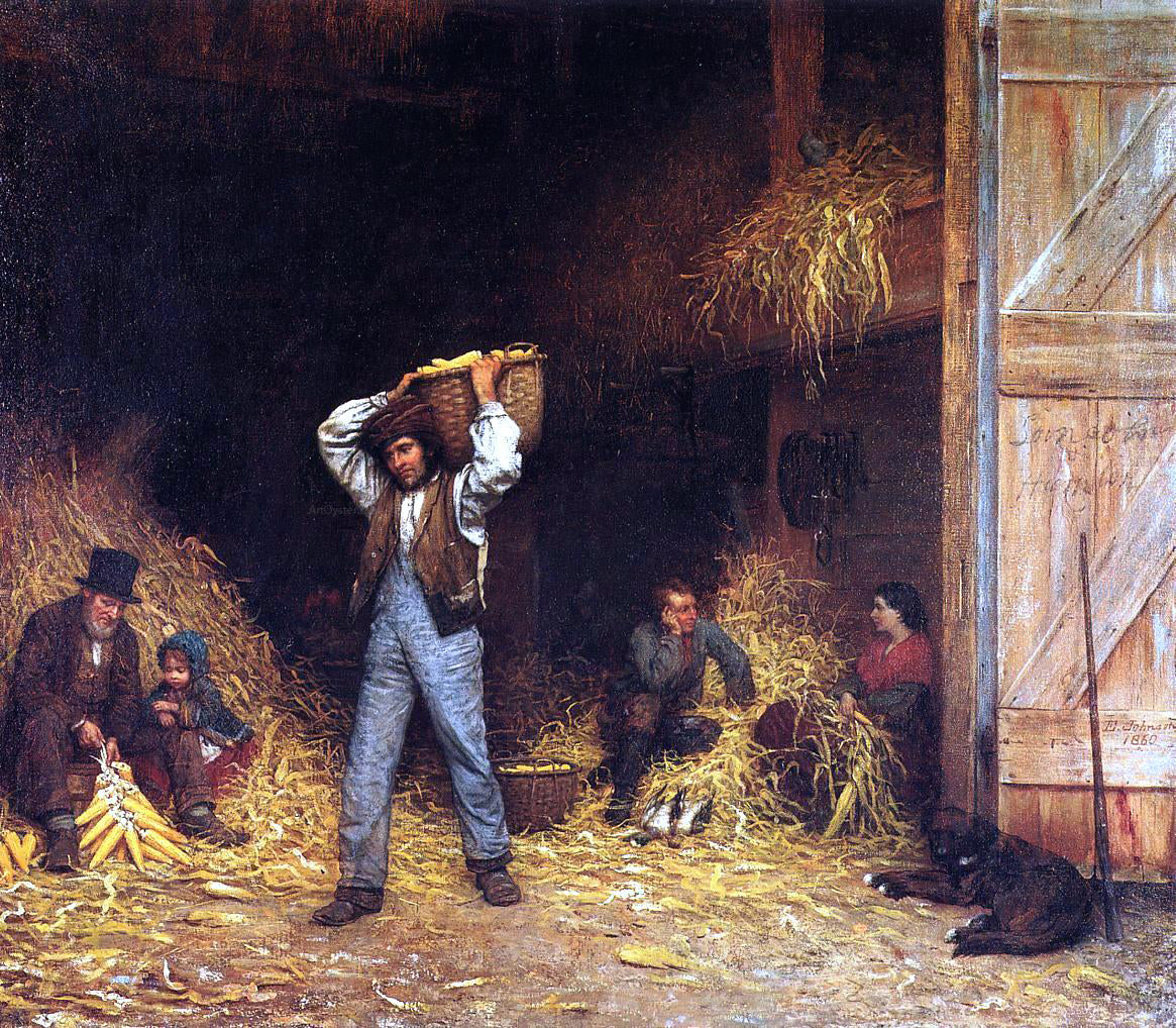 Eastman Johnson Corn Husking - Hand Painted Oil Painting