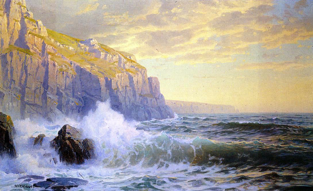 William Trost Richards Cornish Headlands - Hand Painted Oil Painting