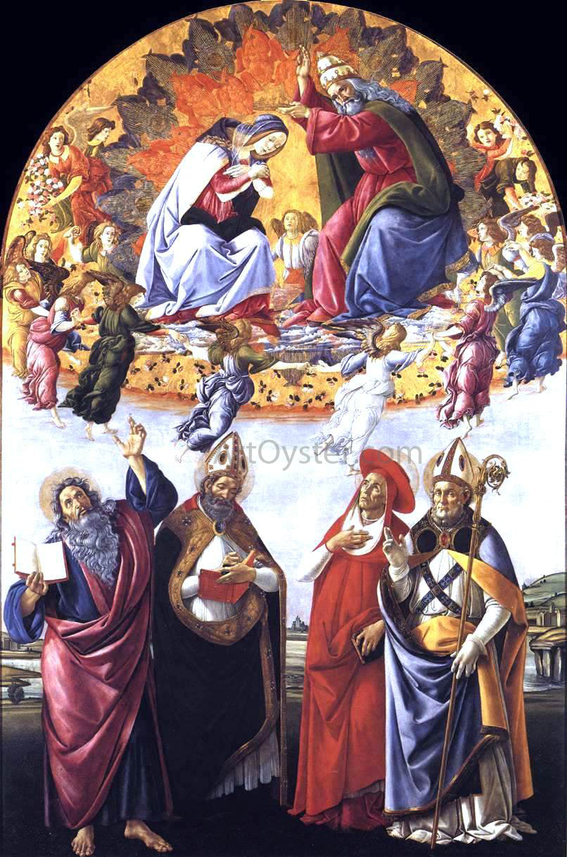 Sandro Botticelli Coronation of the Virgin (San Marco Altarpiece) - Hand Painted Oil Painting