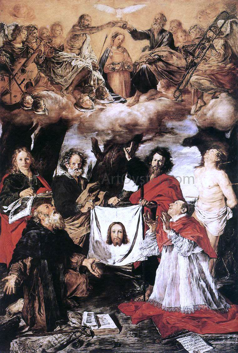 Giovanni Serodine Coronation of the Virgin with Saints - Hand Painted Oil Painting