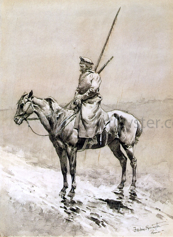 Frederic Remington Cossack Picket on the German Frontier - Hand Painted Oil Painting