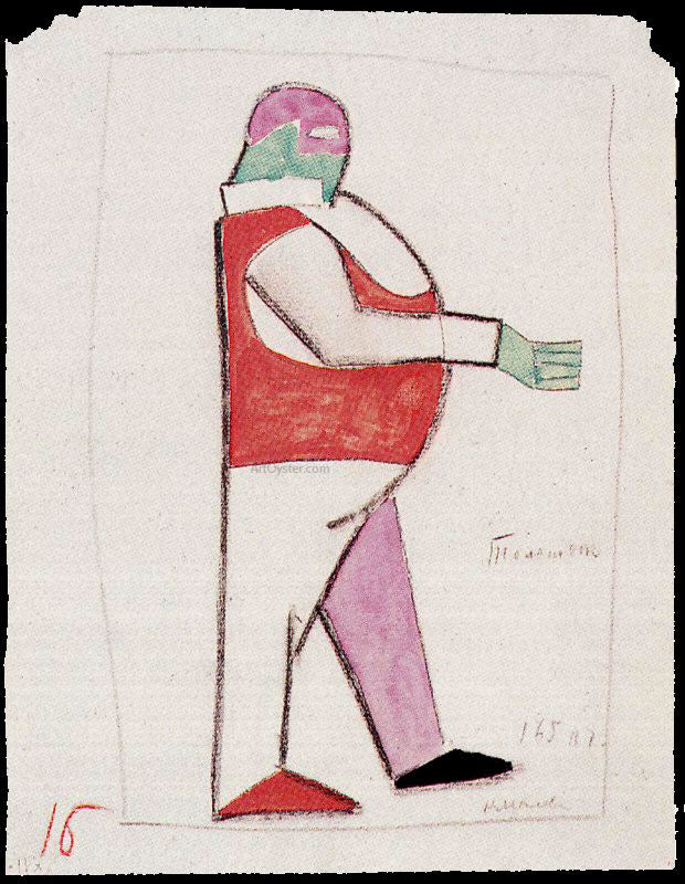 Kazimir Malevich Costume Design for the Opera Victory Over the Sun - Hand Painted Oil Painting