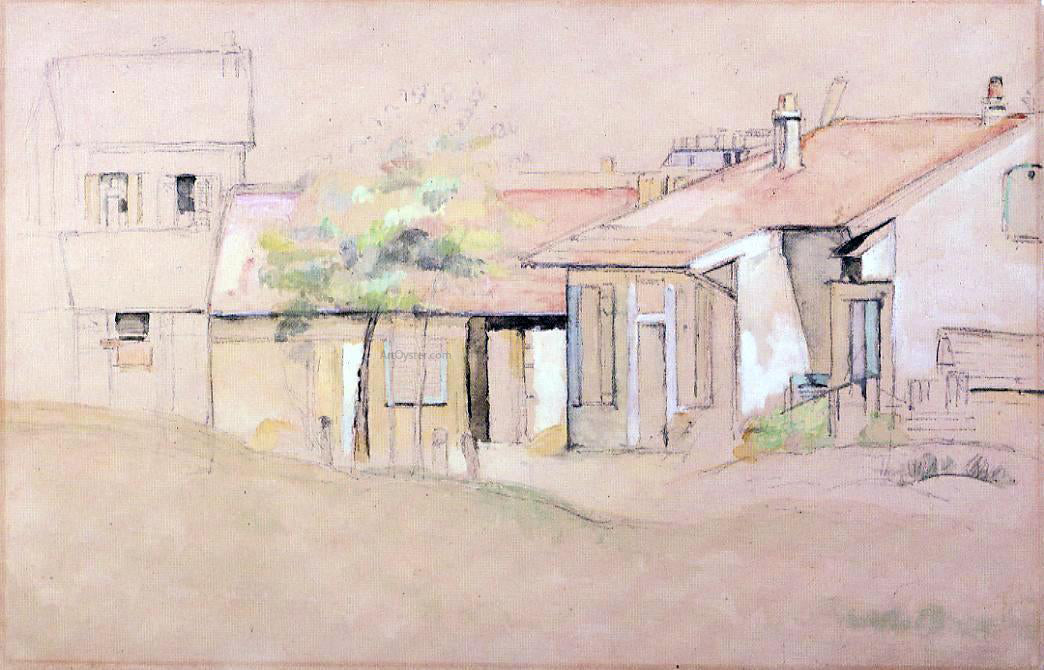 Paul Cezanne Cottages - Hand Painted Oil Painting