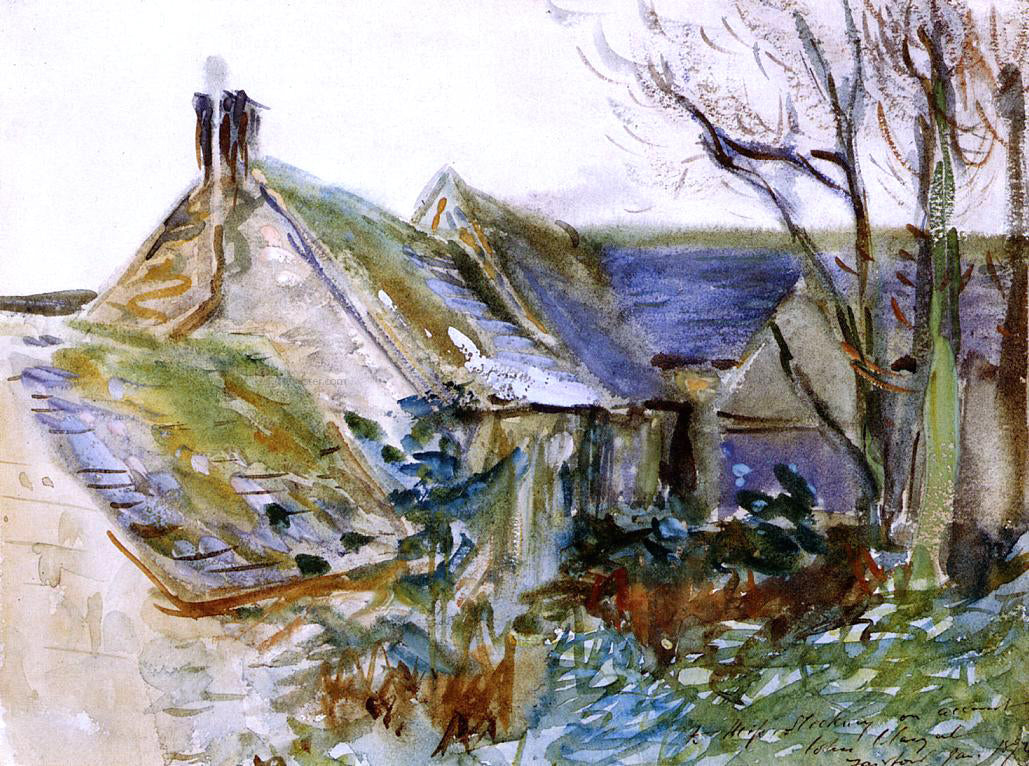 John Singer Sargent A Cottage at Fairford, Gloucestershire - Hand Painted Oil Painting