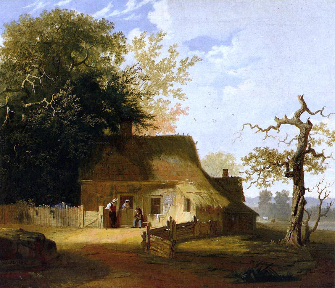 George Caleb Bingham Cottage Scene - Hand Painted Oil Painting
