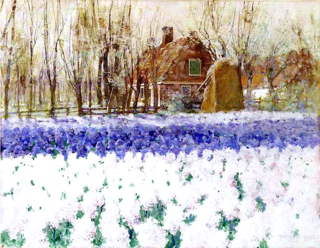  George Hitchcock Cottage with Hyacinths - Hand Painted Oil Painting