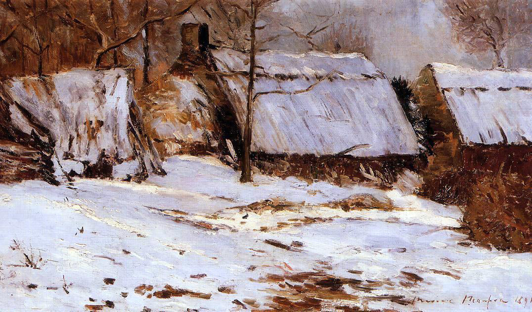 Maxime Maufra Cottages in the Snow - Hand Painted Oil Painting