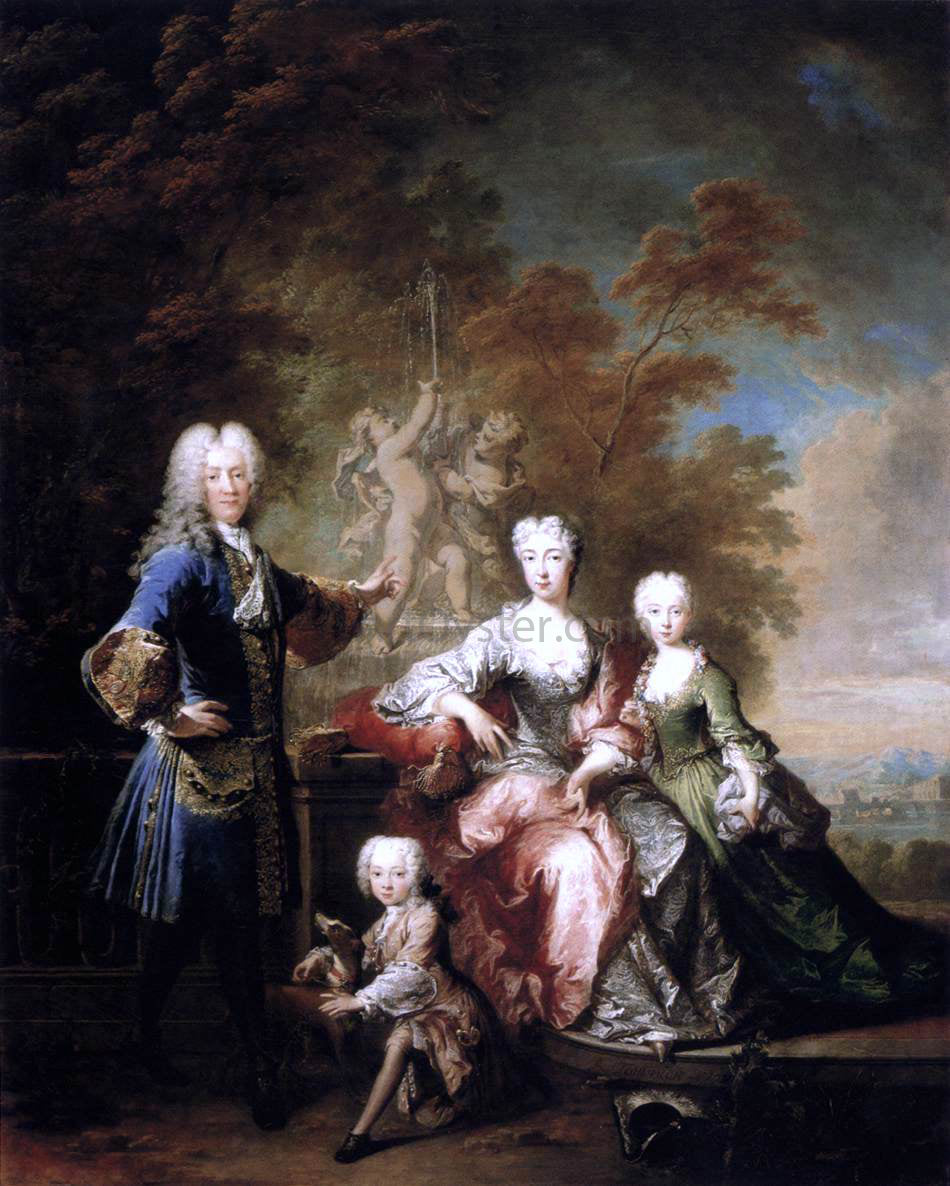 Robert Tournieres Count Ferdinand Adolf von Plettenberg and his Family - Hand Painted Oil Painting