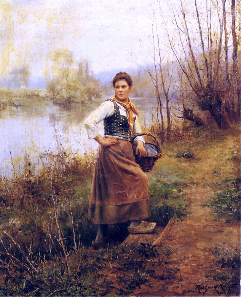  Daniel Ridgway Knight Country Girl - Hand Painted Oil Painting