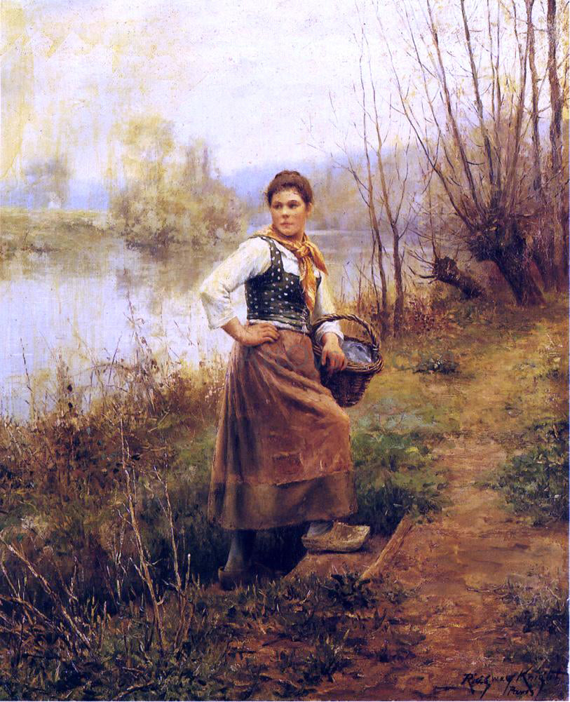 Daniel Ridgway Knight Country Girl - Hand Painted Oil Painting