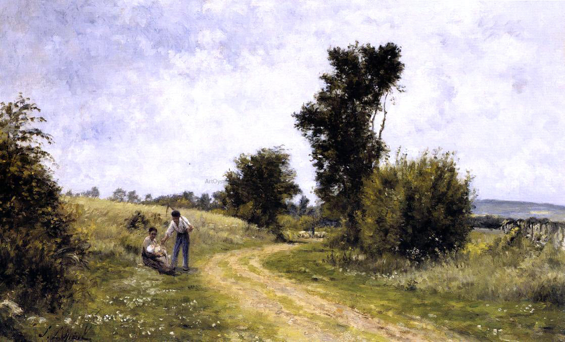 Stanislas Lepine Country Road - Hand Painted Oil Painting