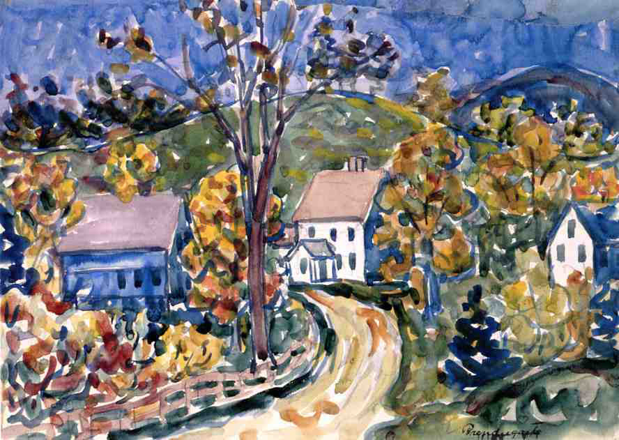 Maurice Prendergast A Country Road, New Hampshire - Hand Painted Oil Painting