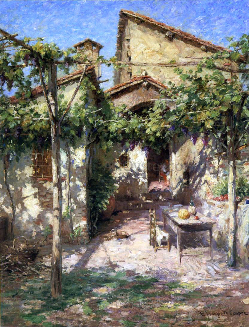 Emma Lampert Cooper A Courtyard Scene - Hand Painted Oil Painting