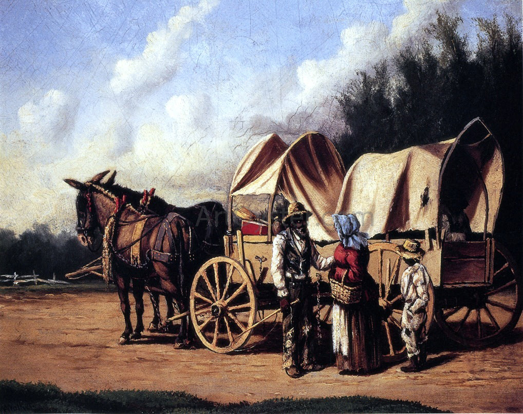 William Aiken Walker Covered Wagon with Negro Family - Hand Painted Oil Painting