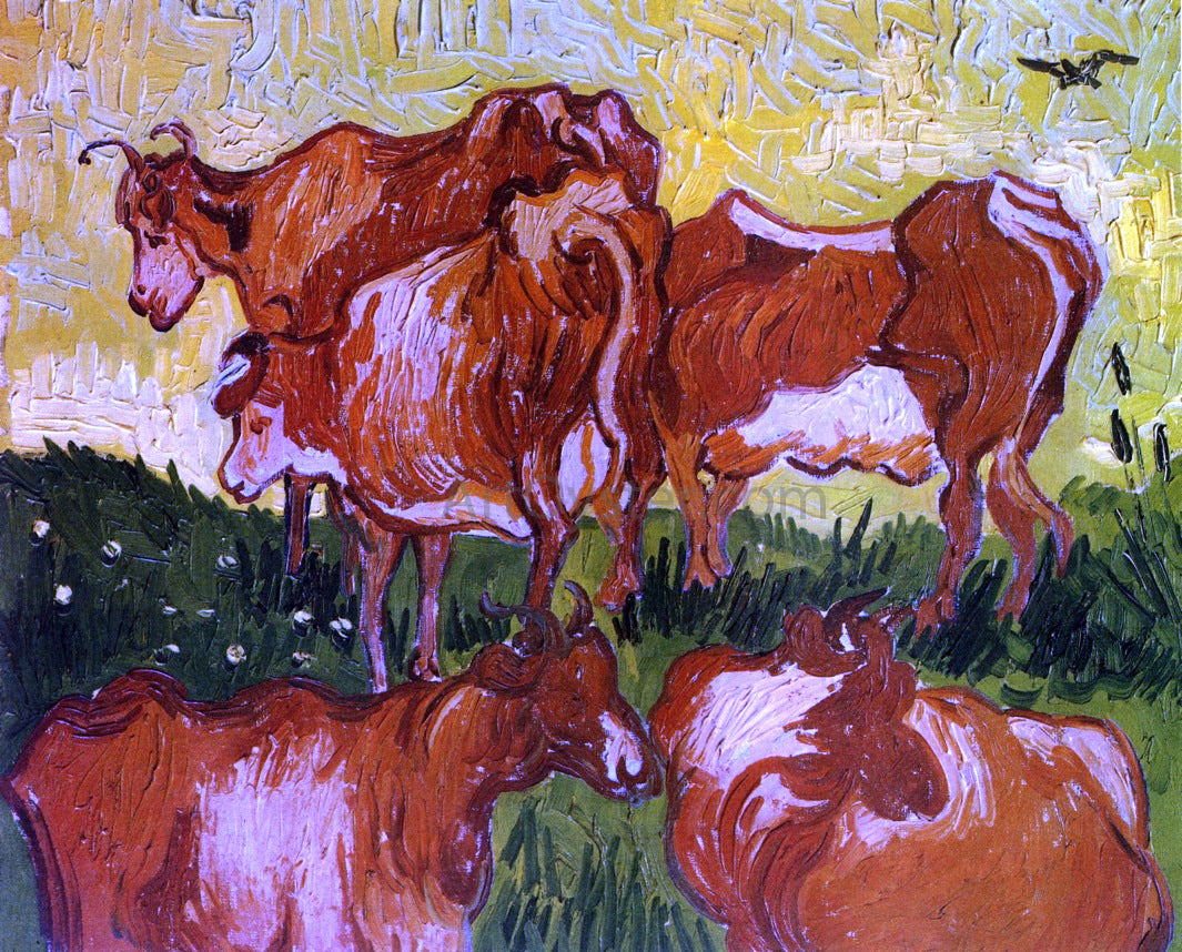 Vincent Van Gogh Cows (after Jorsaens) - Hand Painted Oil Painting