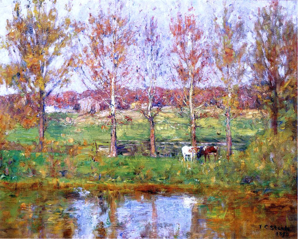  Theodore Clement Steele Cows by the Stream - Hand Painted Oil Painting