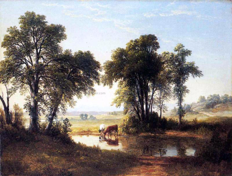  Asher Brown Durand Cows in a New Hampshire Landscape - Hand Painted Oil Painting