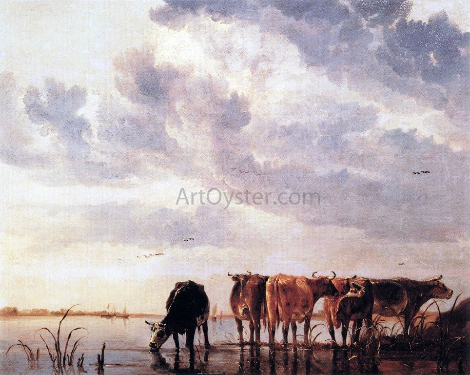 Aelbert Cuyp Cows in a River - Hand Painted Oil Painting
