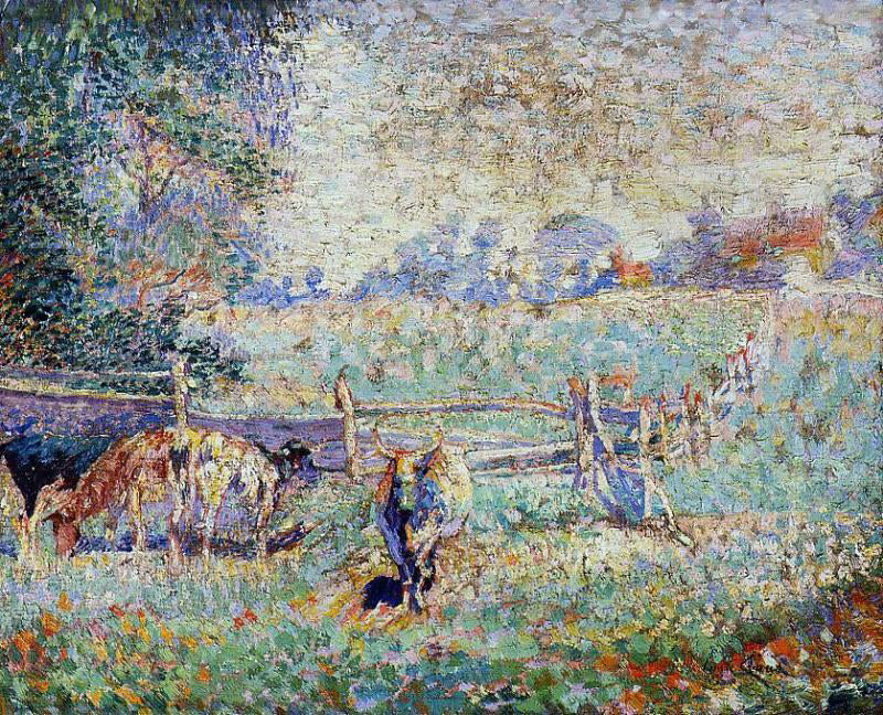 Emile Claus Cows in the Pasture - Hand Painted Oil Painting